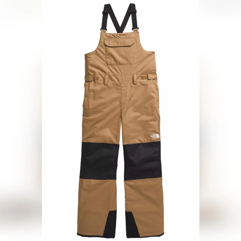NWT Kids Teen M(10) North Face Brown and Black Snow Bib